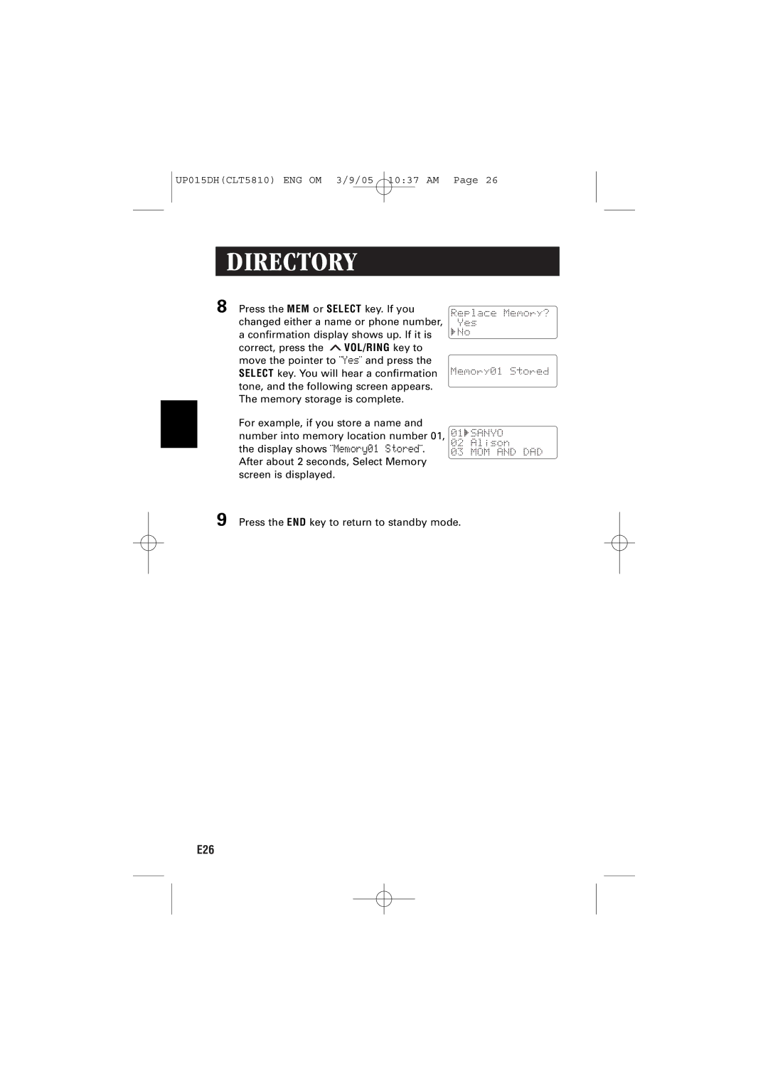 Sanyo CLT-5810 instruction manual E26 