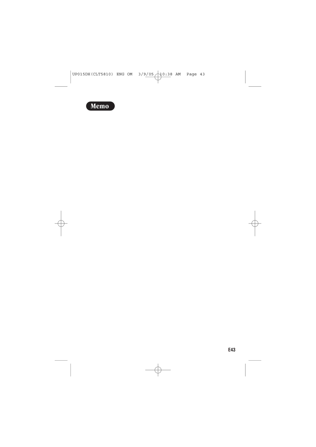 Sanyo CLT-5810 instruction manual Memo 