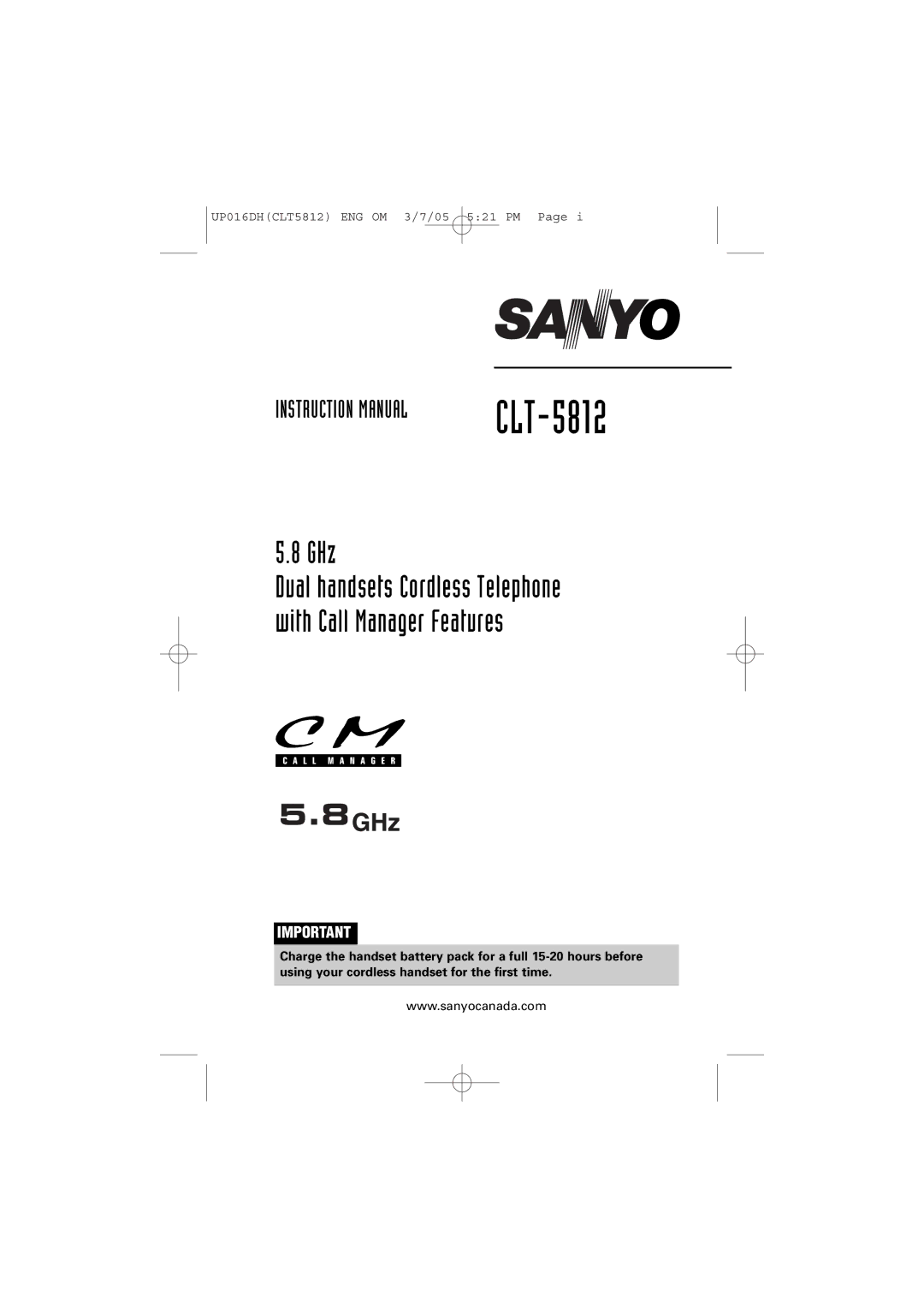 Sanyo CLT-5812 instruction manual GHz 