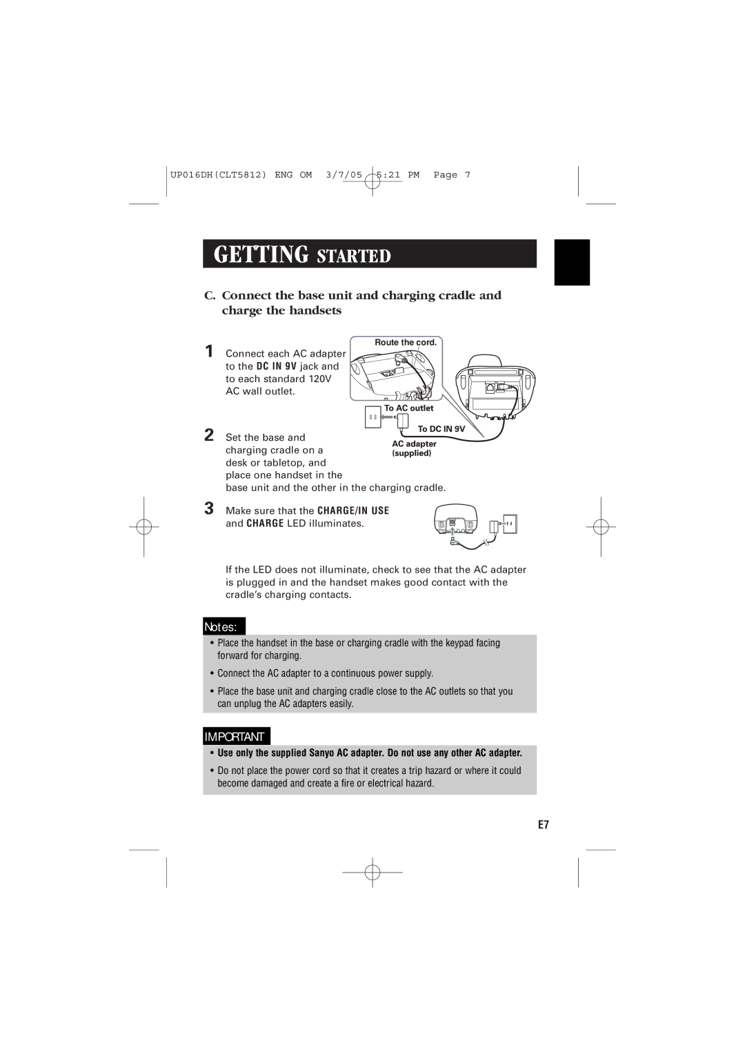 Sanyo CLT-5812 instruction manual Route the cord 