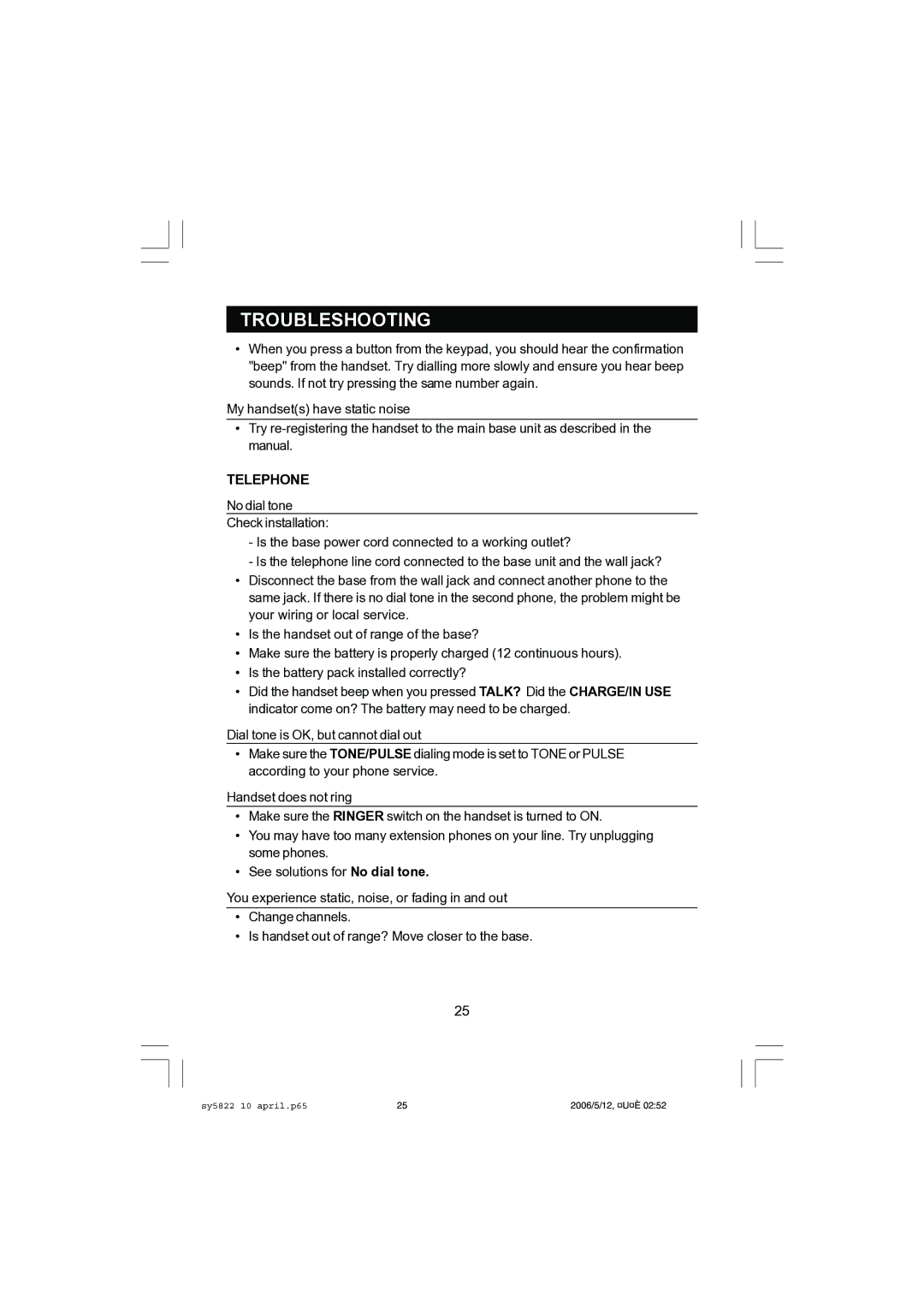 Sanyo CLT-A5832, CLT-A5822 instruction manual Telephone 