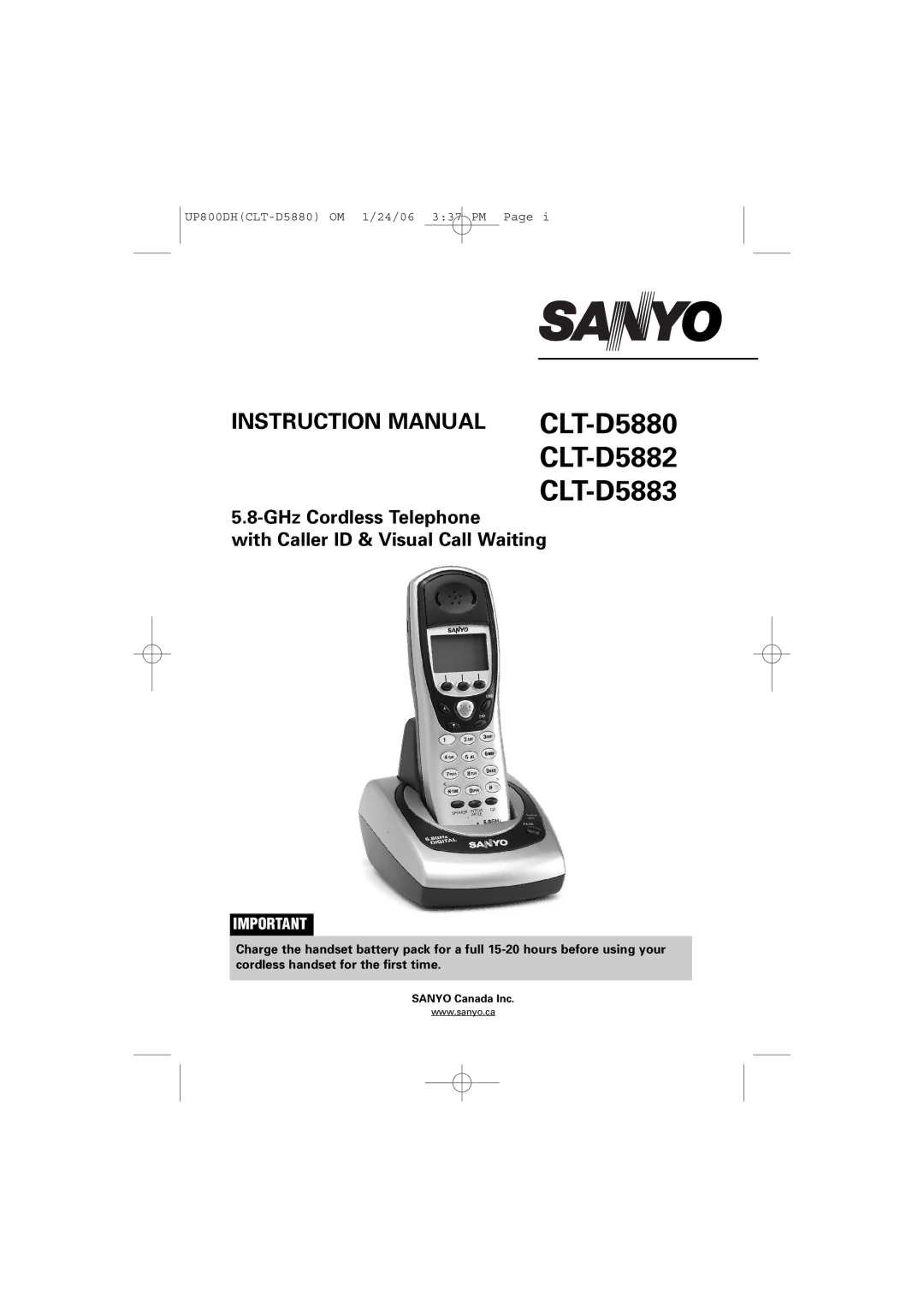 Sanyo CLT-D5883, CLT-D5882 instruction manual CLT-D5880 