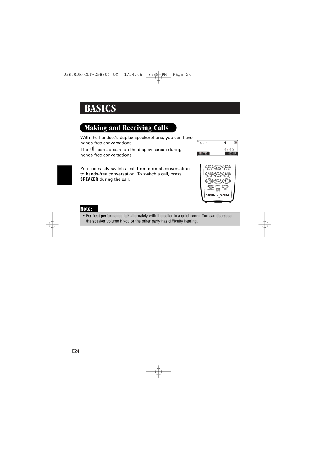 Sanyo CLT-D5882, CLT-D5880, CLT-D5883 instruction manual Basics, Making and Receiving Calls 