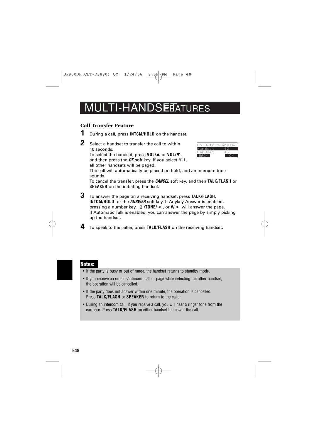 Sanyo CLT-D5882, CLT-D5880, CLT-D5883 instruction manual Call Transfer Feature 