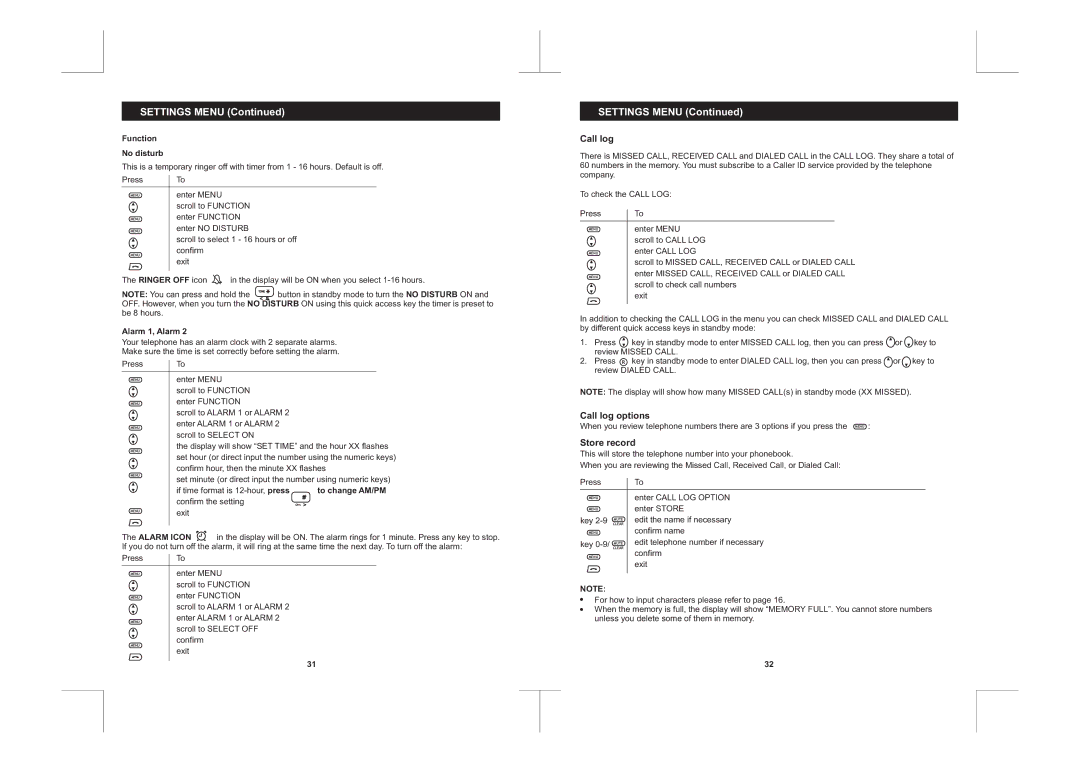 Sanyo CLT-D6220, CLT-D6223, CLT-D6222 instruction manual Call log options, Store record 