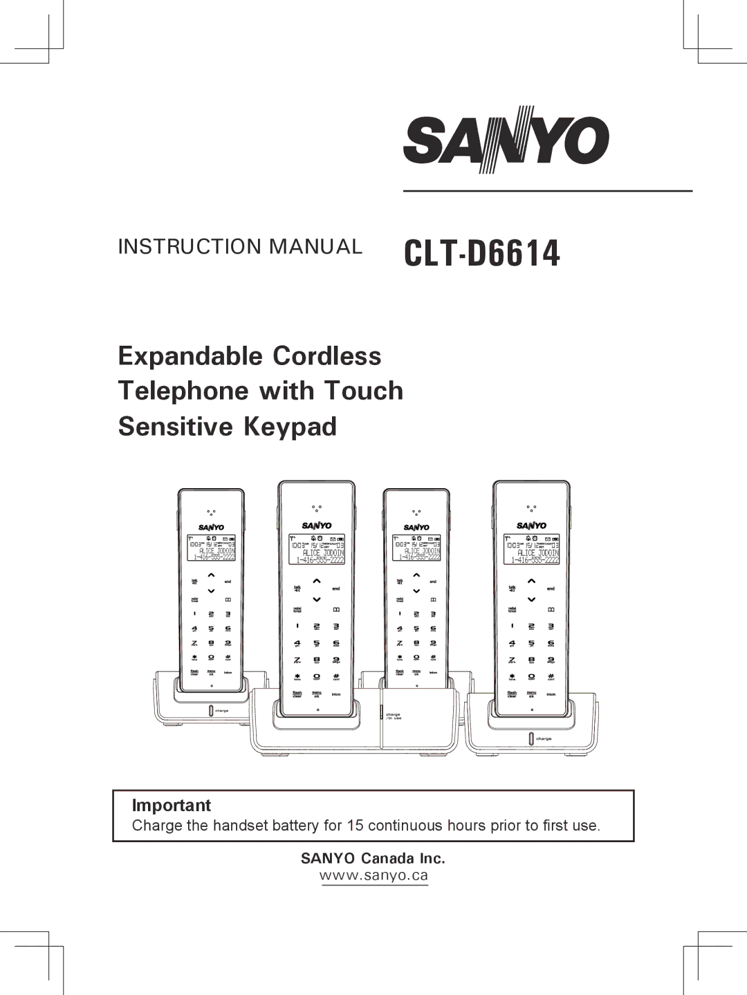 Sanyo CLT-D6614 instruction manual 