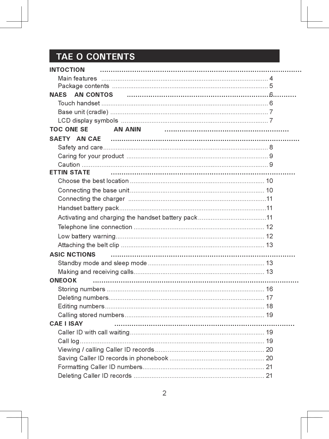 Sanyo CLT-D6614 instruction manual Table of Contents 