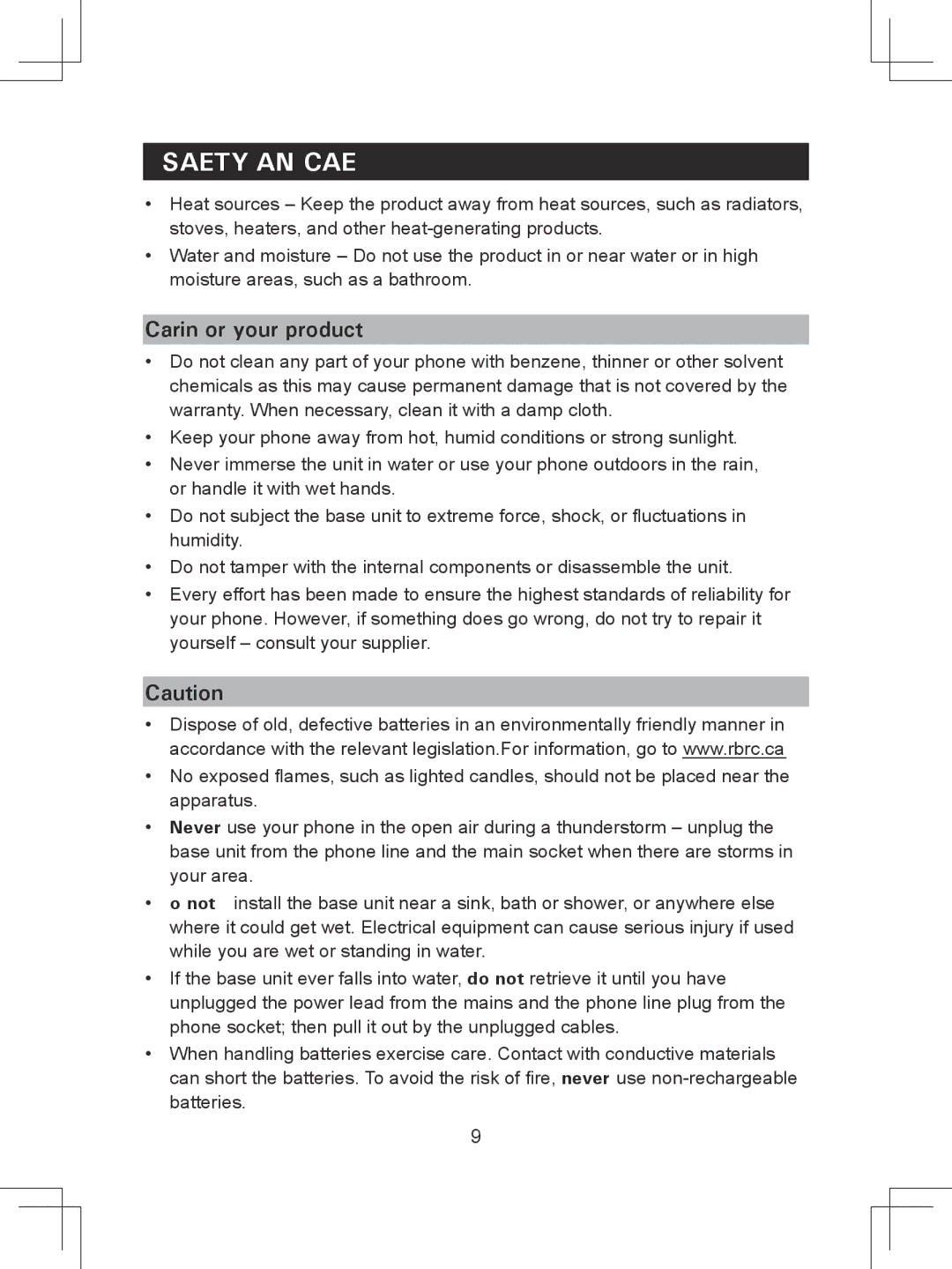 Sanyo CLT-D6614 instruction manual Caring for your product 