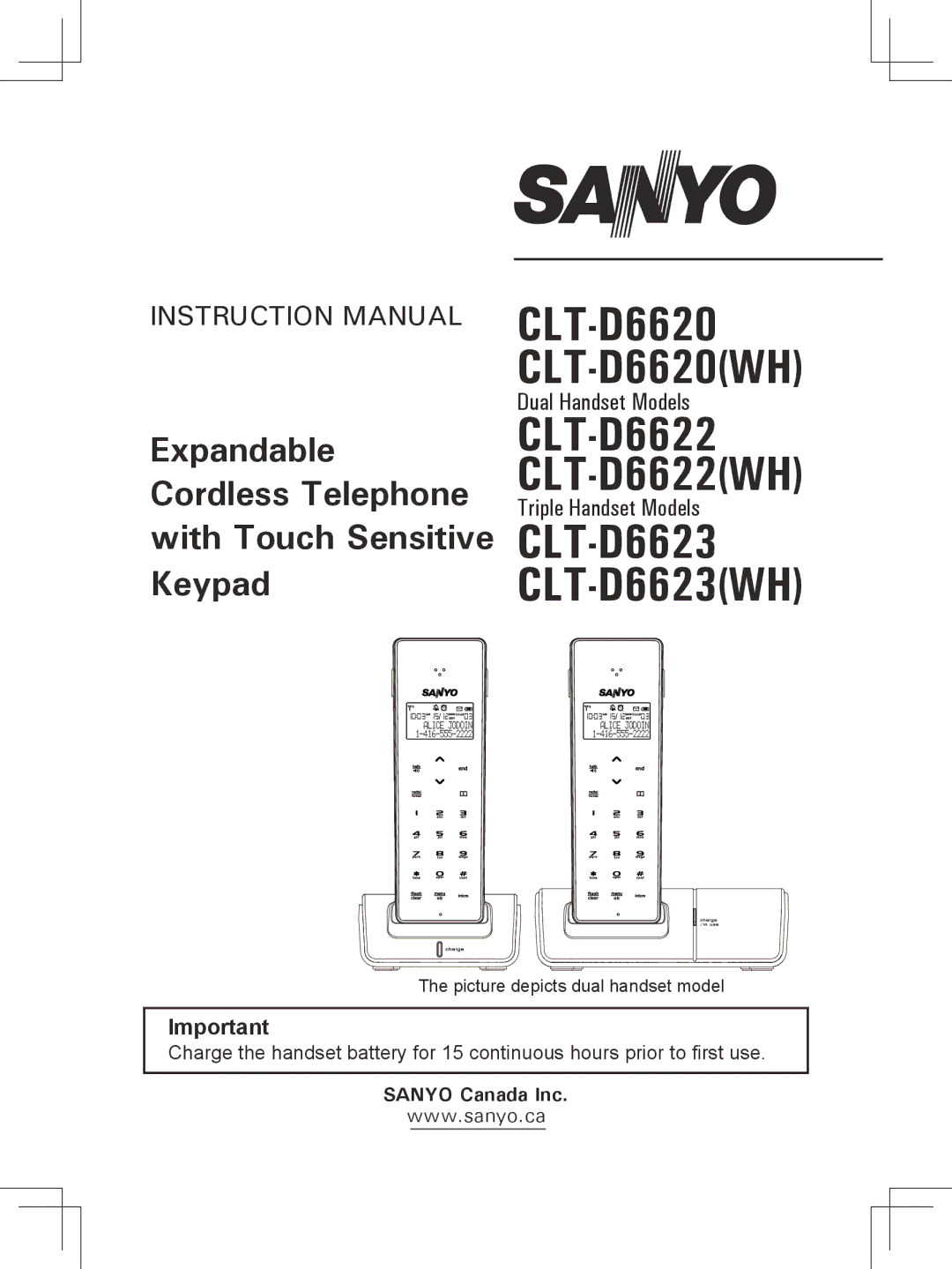 Sanyo CLT-D6622(WH), CLT-D6620(WH), CLT-D6623(WH) instruction manual 