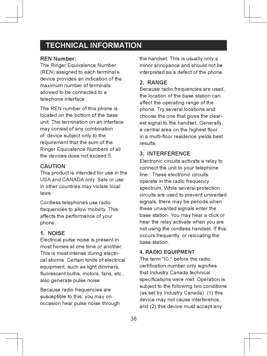 Sanyo CLT-D6620(WH), CLT-D6622(WH), CLT-D6623(WH) instruction manual Technical Information, Radio Equipment 