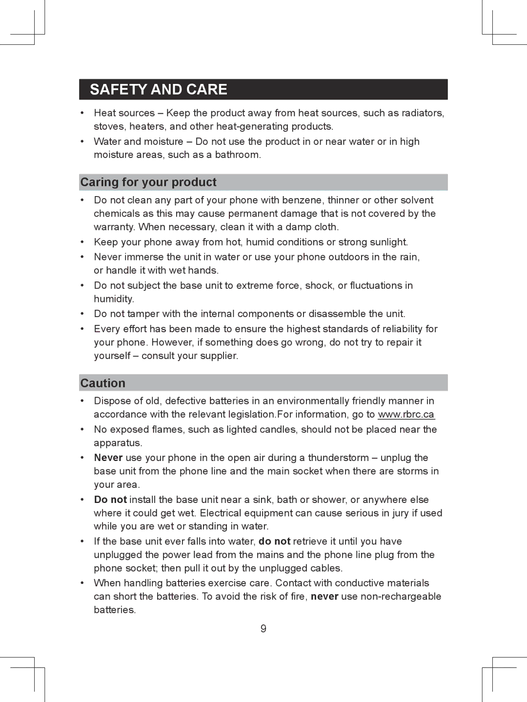 Sanyo CLT-D6620(WH), CLT-D6622(WH), CLT-D6623(WH) instruction manual Caring for your product 