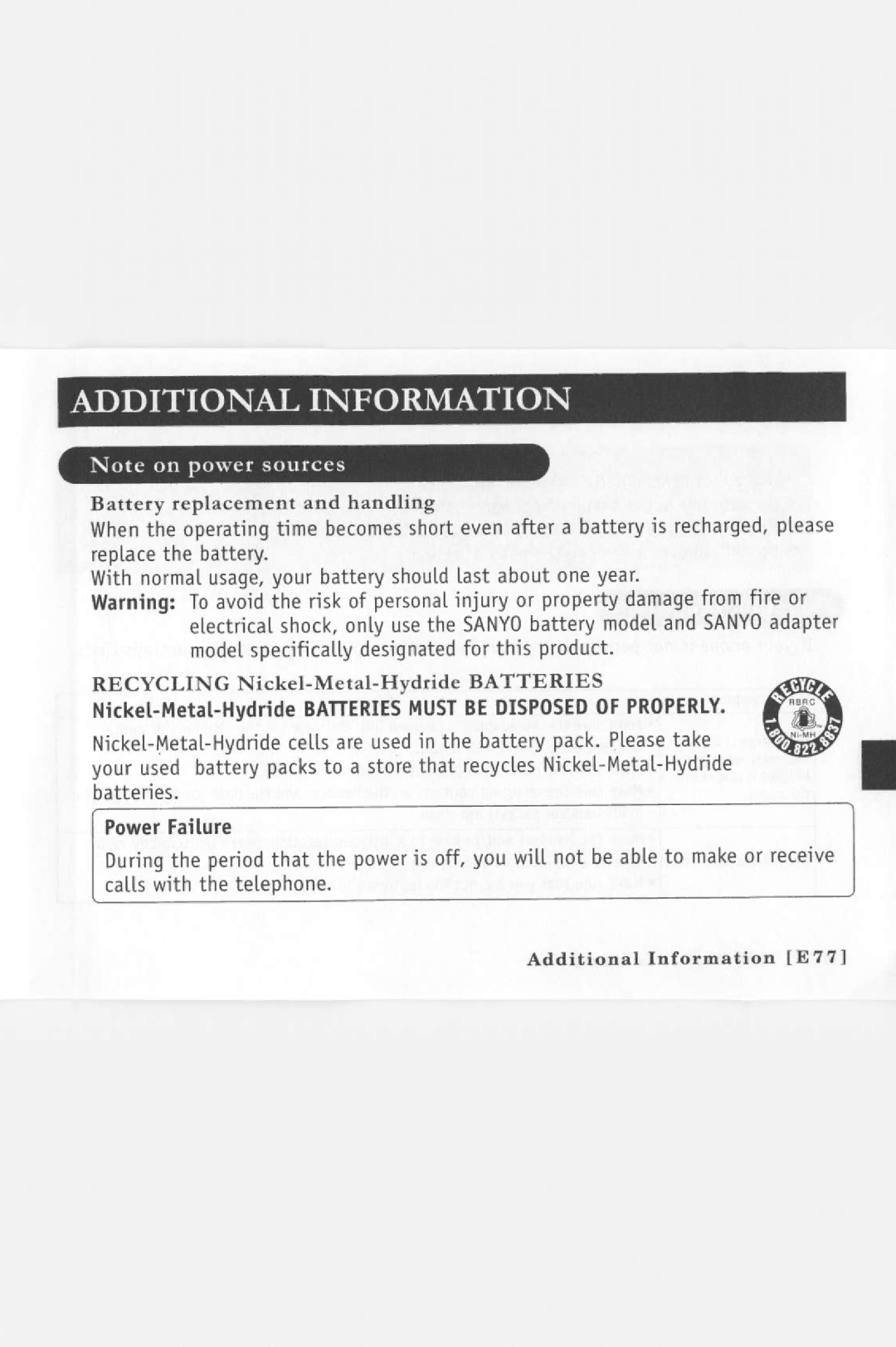 Sanyo CLT-E22 manual 