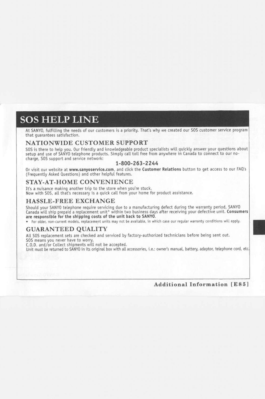 Sanyo CLT-E22 manual 