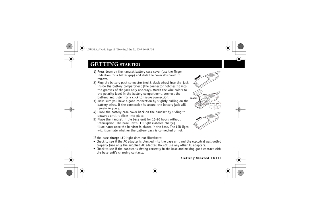 Sanyo CLT-E33, CLT-E30, CLT-E32 instruction manual Getting Started E 1 