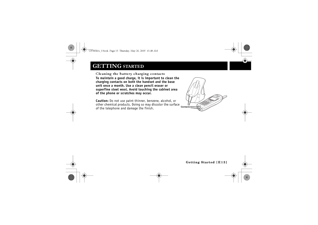 Sanyo CLT-E30, CLT-E33, CLT-E32 instruction manual Cleaning the battery charging contacts 