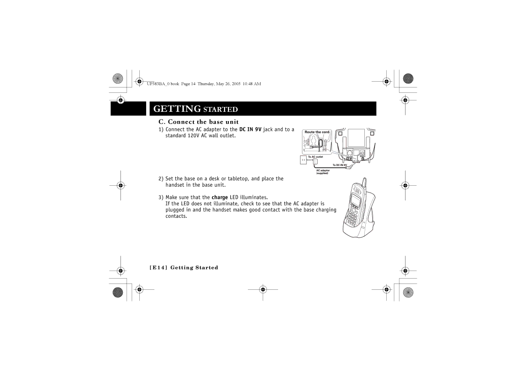 Sanyo CLT-E33, CLT-E30, CLT-E32 instruction manual Connect the base unit 