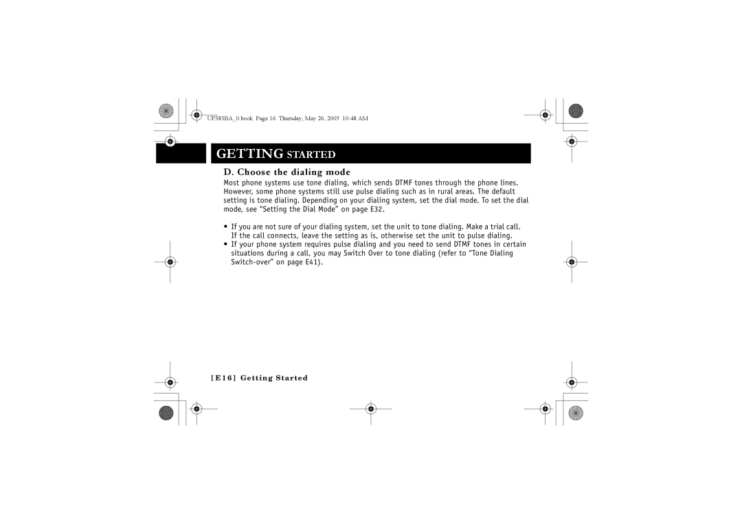 Sanyo CLT-E30, CLT-E33, CLT-E32 instruction manual Choose the dialing mode 