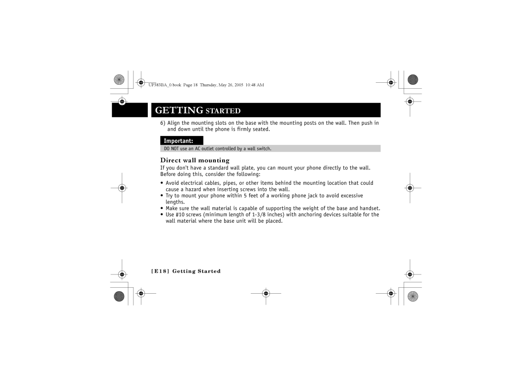 Sanyo CLT-E32, CLT-E30, CLT-E33 instruction manual Direct wall mounting 