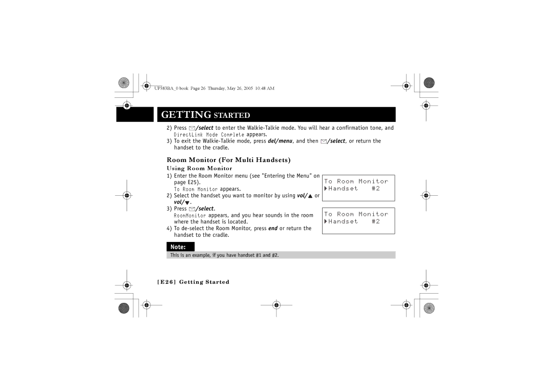 Sanyo CLT-E33, CLT-E30, CLT-E32 instruction manual Room Monitor For Multi Handsets, Using Room Monitor, 6Q4QQO/QPKVQT 