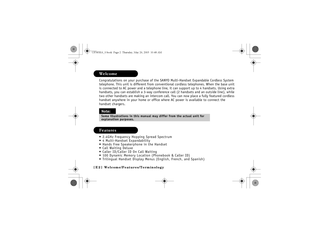 Sanyo CLT-E33, CLT-E30, CLT-E32 instruction manual Welcome, Features 