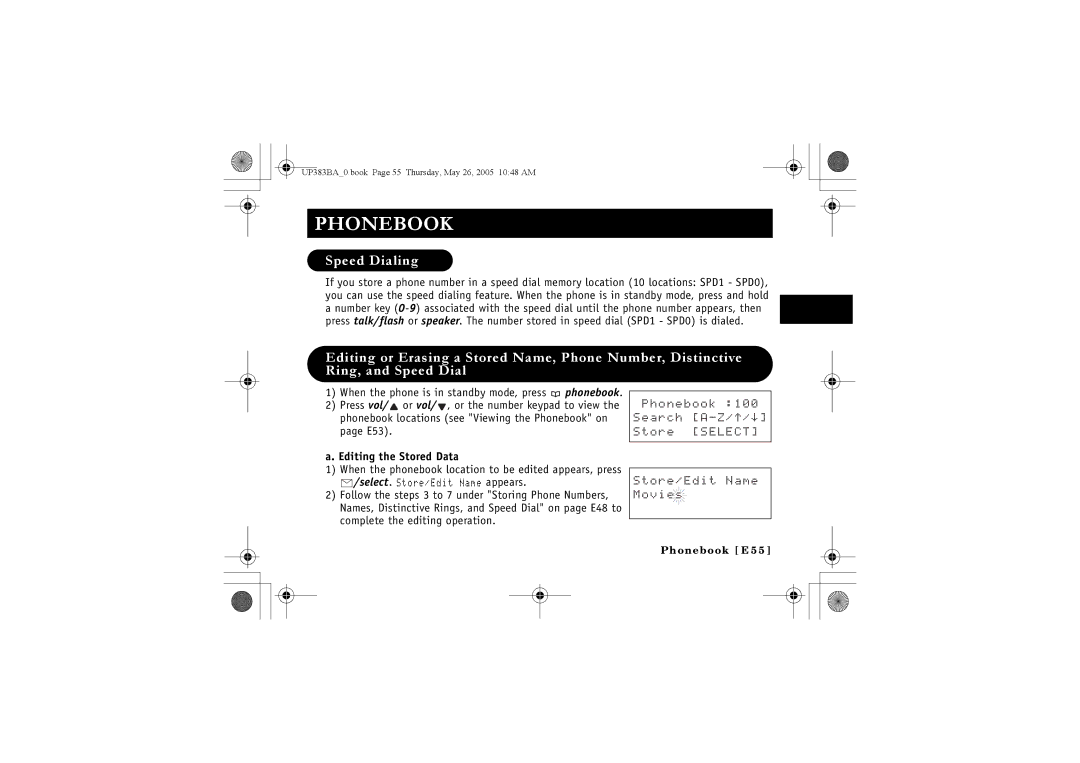 Sanyo CLT-E30, CLT-E33, CLT-E32 instruction manual Speed Dialing, Editing the Stored Data 