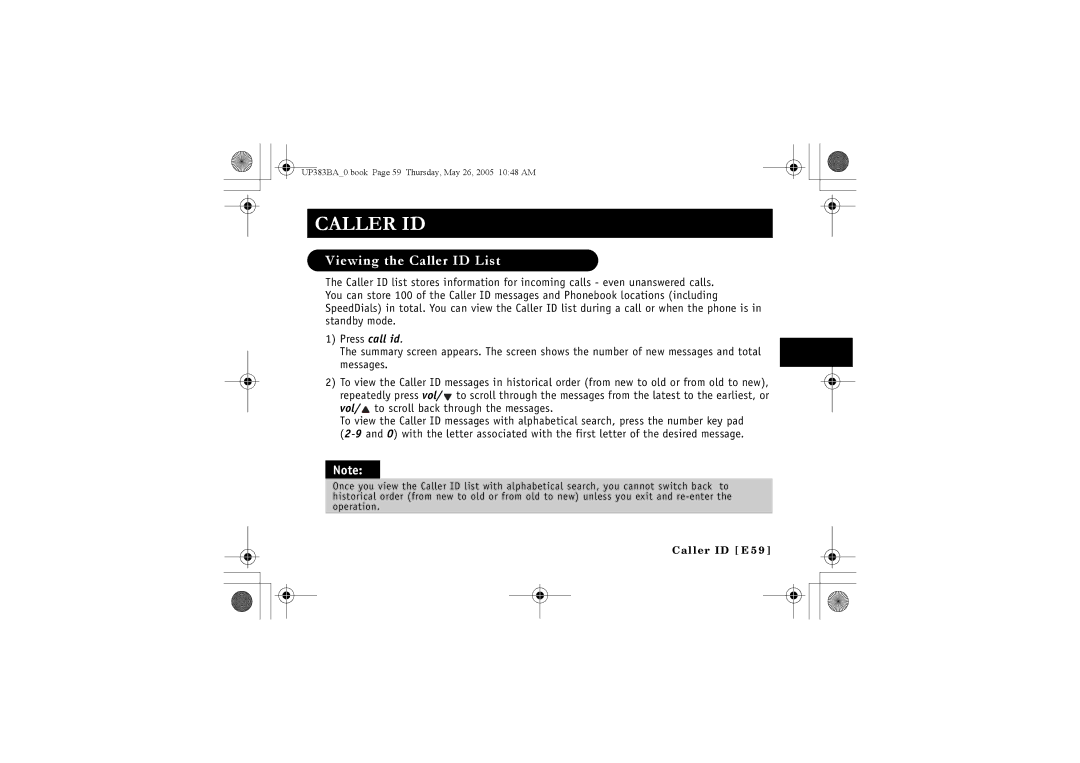 Sanyo CLT-E33, CLT-E30, CLT-E32 instruction manual Viewing the Caller ID List 