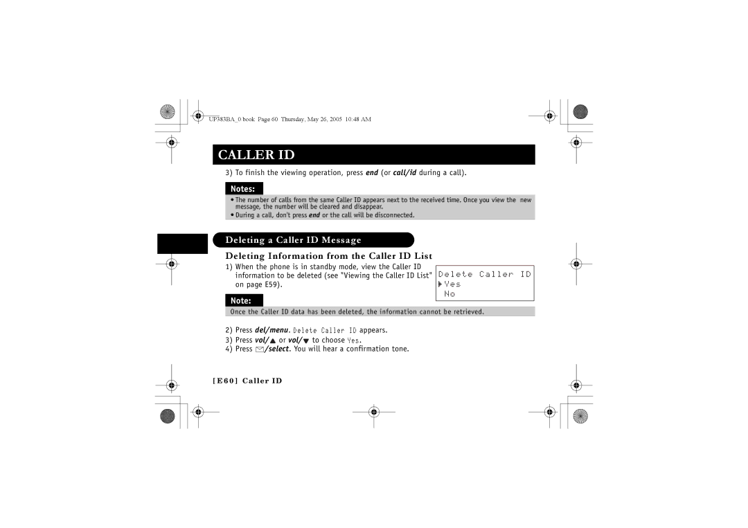 Sanyo CLT-E32, CLT-E30, CLT-E33 Deleting a Caller ID Message, Deleting Information from the Caller ID List, Gngvg%Cnngt+ 