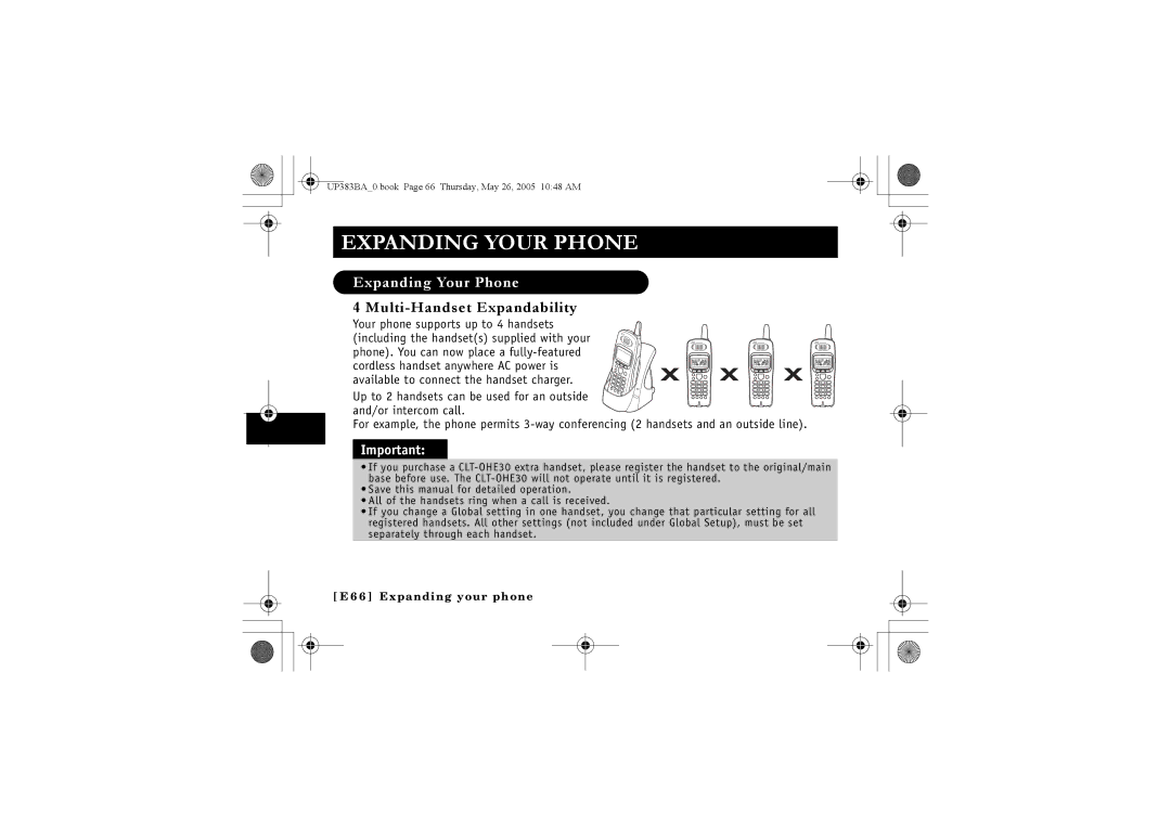 Sanyo CLT-E32, CLT-E30, CLT-E33 instruction manual Expanding Your Phone, Multi-Handset Expandability 