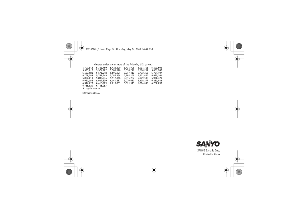 Sanyo CLT-E33, CLT-E30, CLT-E32 instruction manual Sanyo Canada Inc 