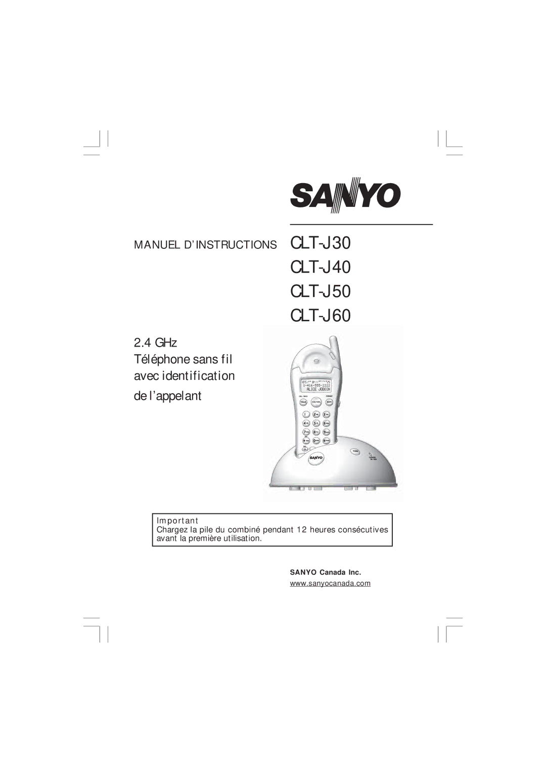 Sanyo manual CLT-J40 CLT-J50 CLT-J60 