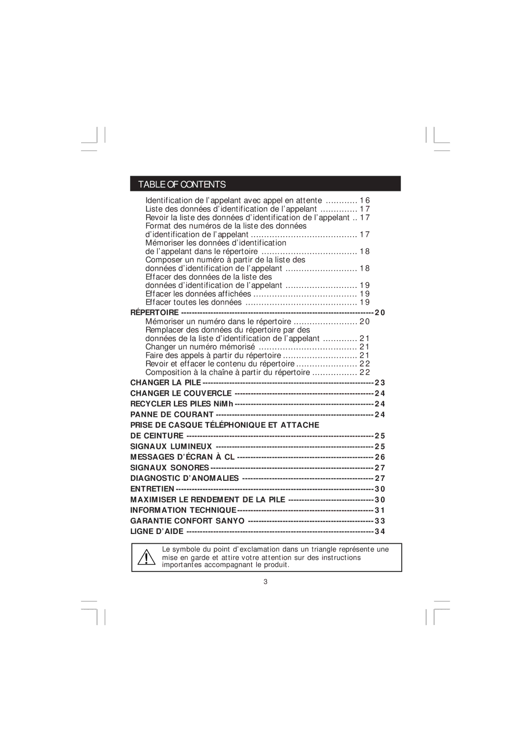 Sanyo CLT-J50, CLT-J40 manual Table of Contents 