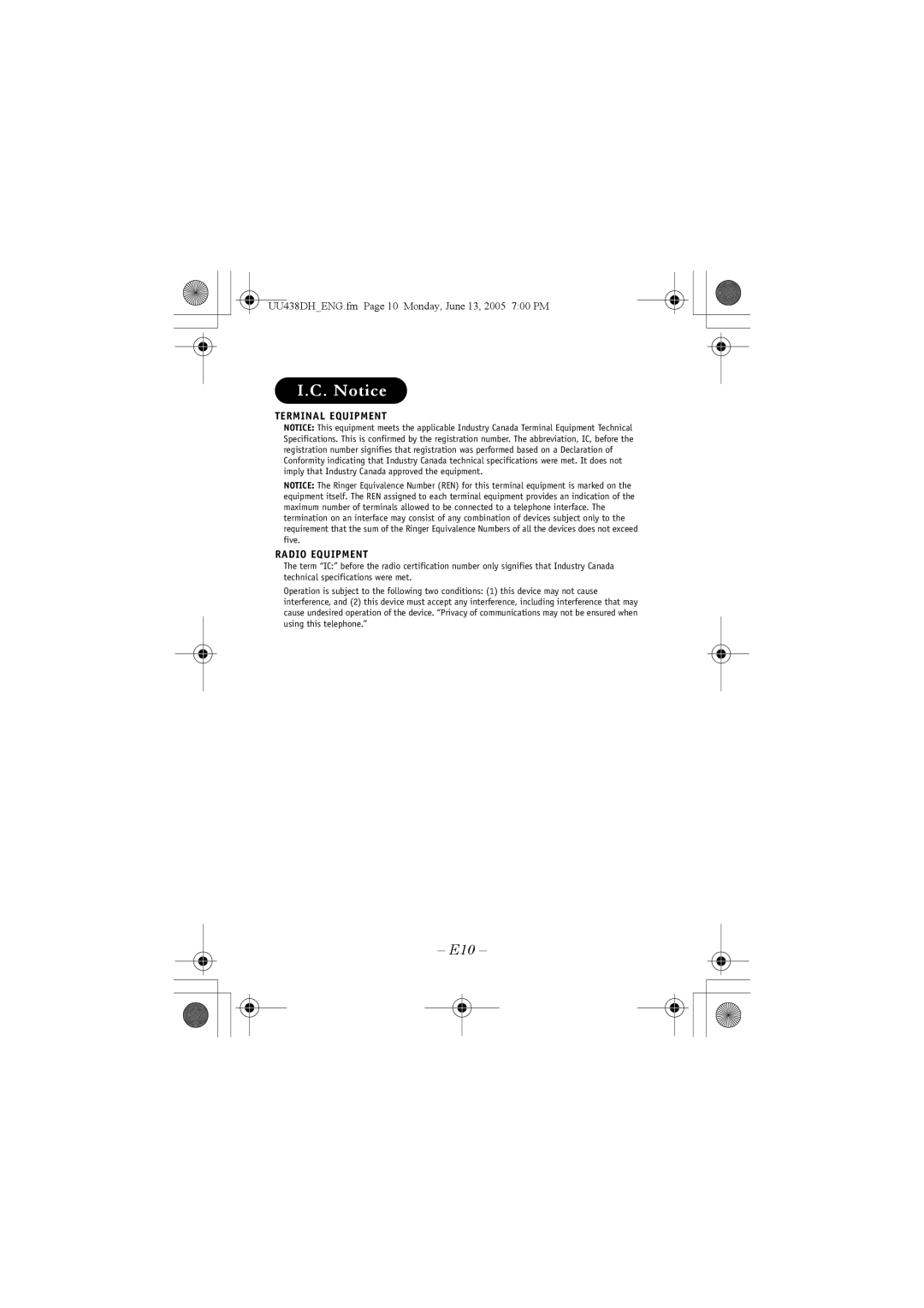 Sanyo CLT-OHE40 instruction manual E10 