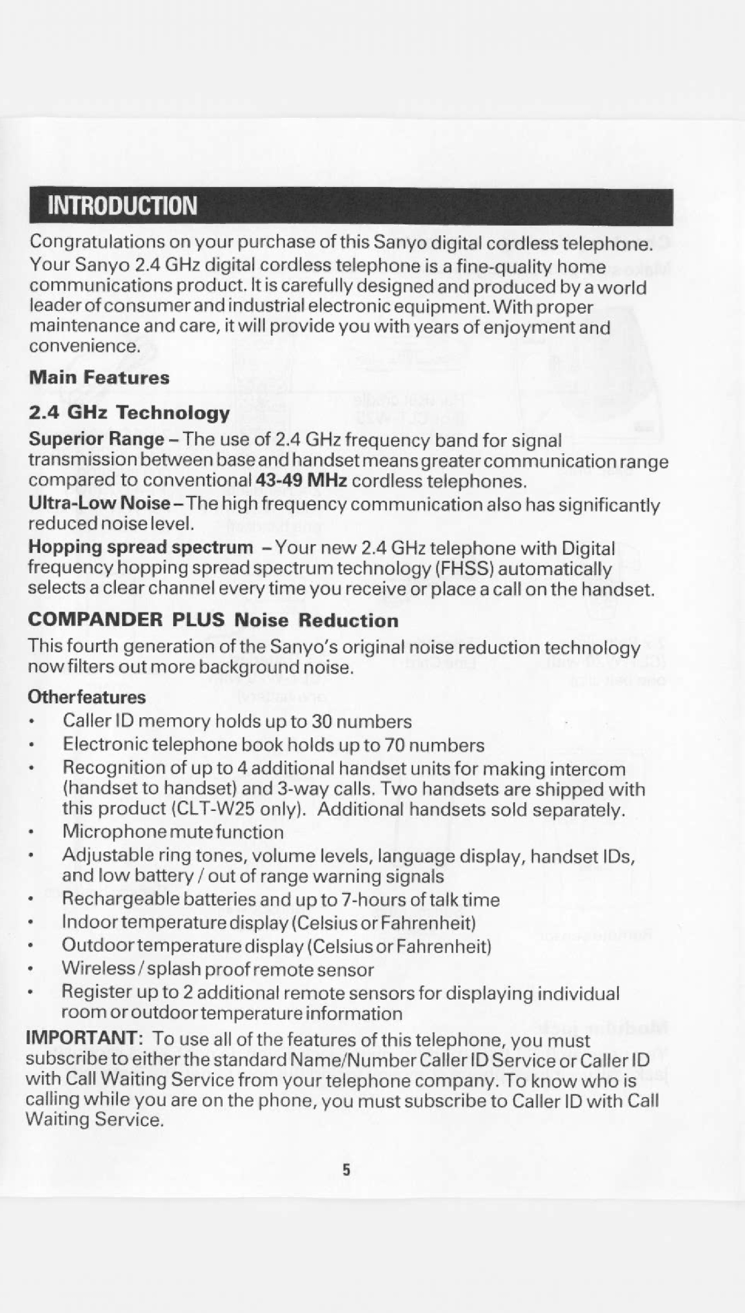 Sanyo CLT-W25, CLT-W20 manual 