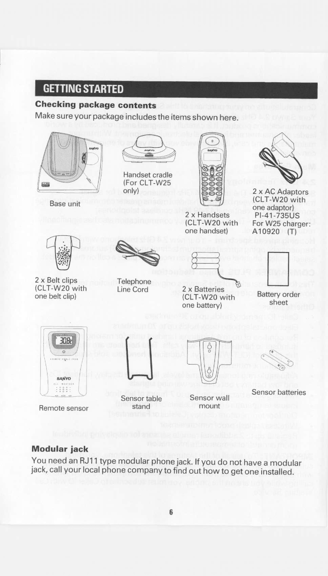 Sanyo CLT-W20, CLT-W25 manual 