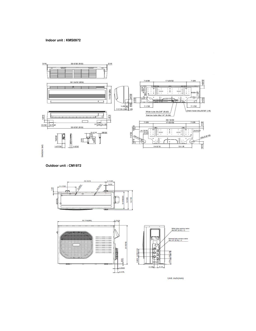 Sanyo manual Indoor unit KMS0972 Outdoor unit CM1972 