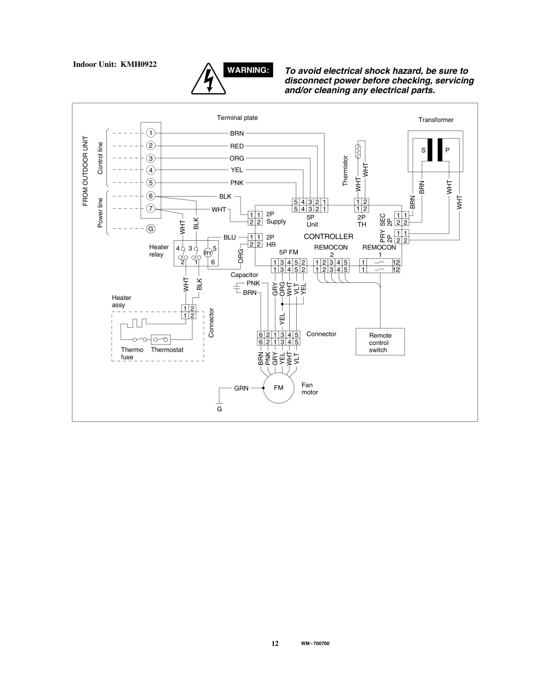 Sanyo KMH0922, CMH1822 service manual Outdoor Unit 