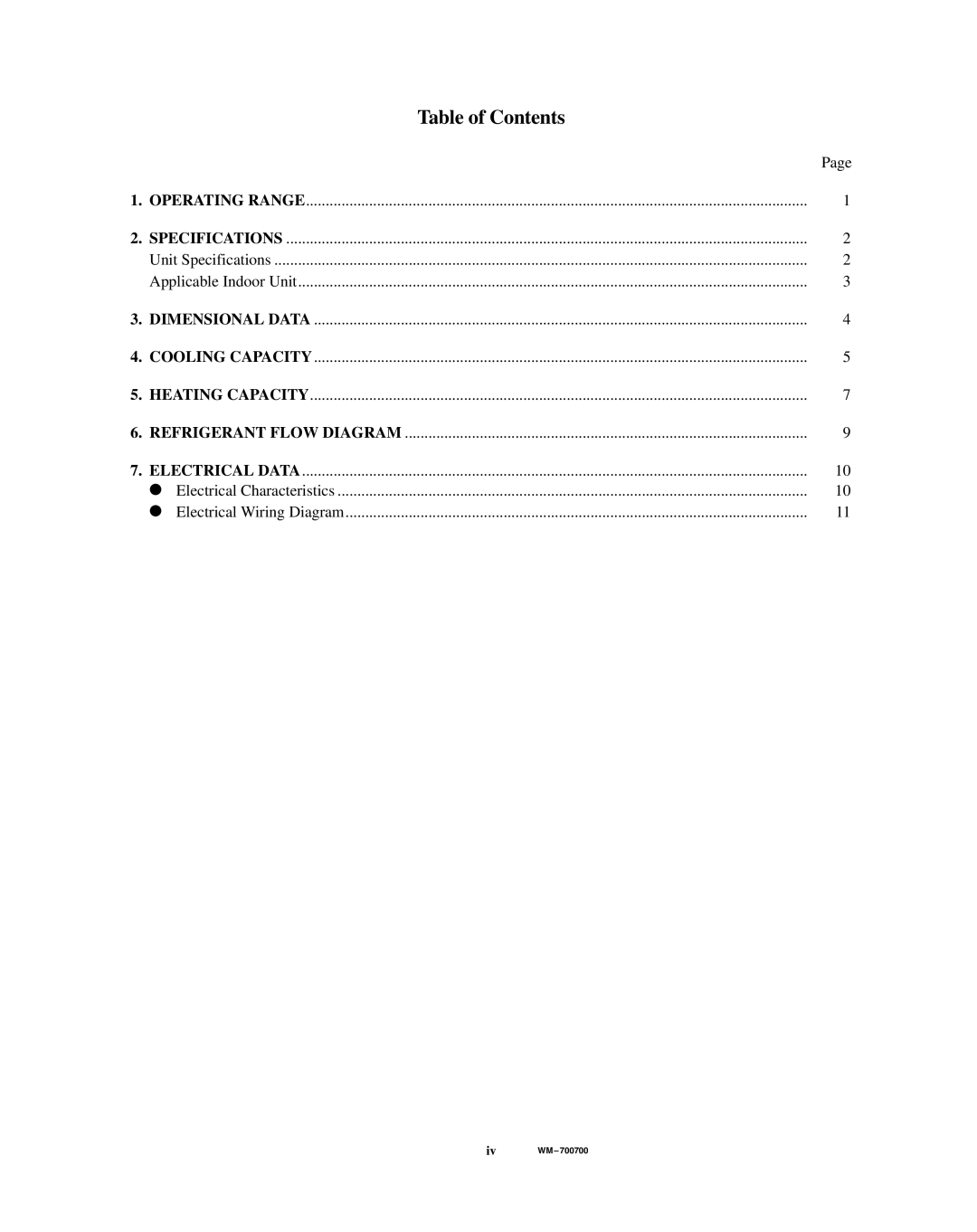 Sanyo KMH0922, CMH1822 service manual Table of Contents 