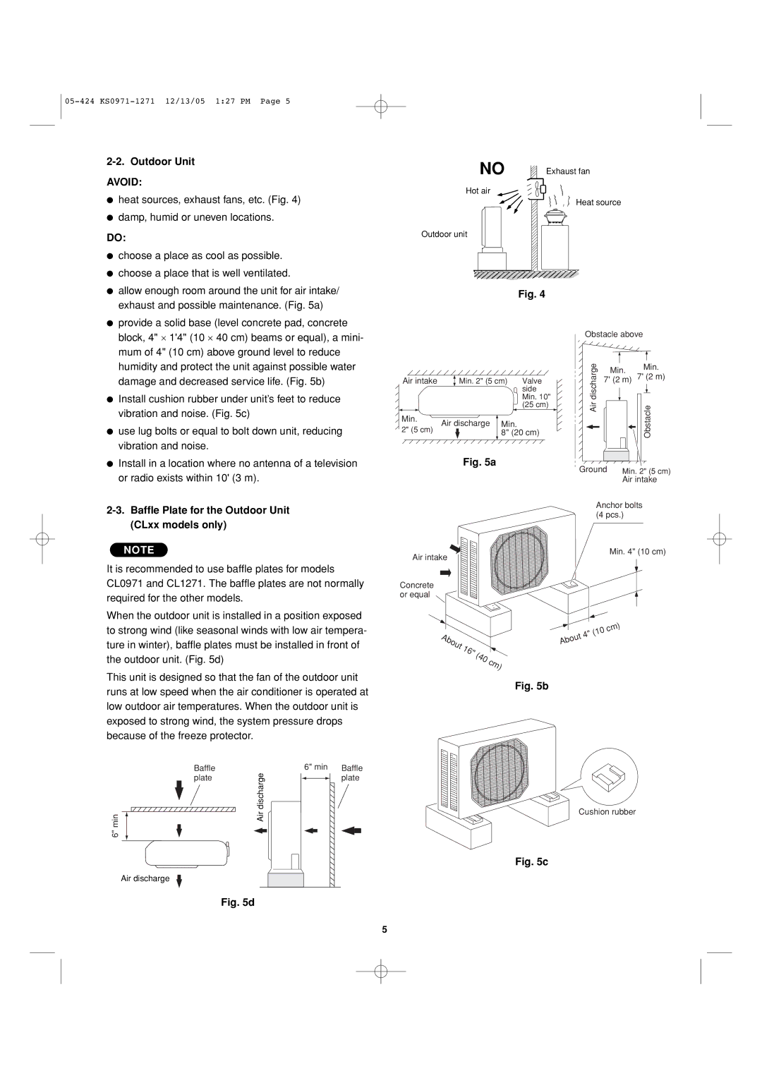 Sanyo Cool/Dry installation instructions Baffle Plate for the Outdoor Unit CLxx models only 