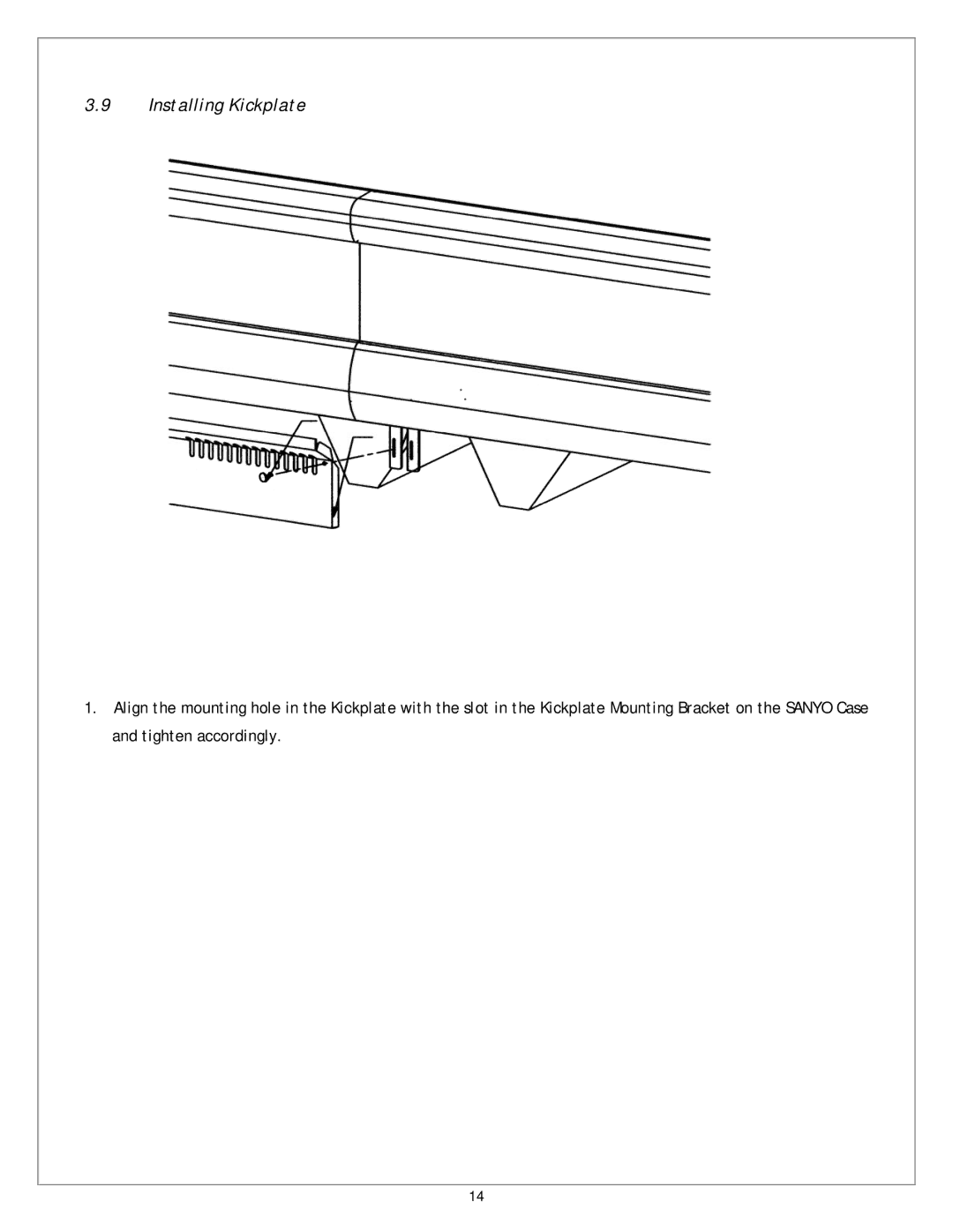 Sanyo CVW-EXA224, CVW-EXA284, CVW-EXA184, CVW-EXA124 service manual Installing Kickplate 