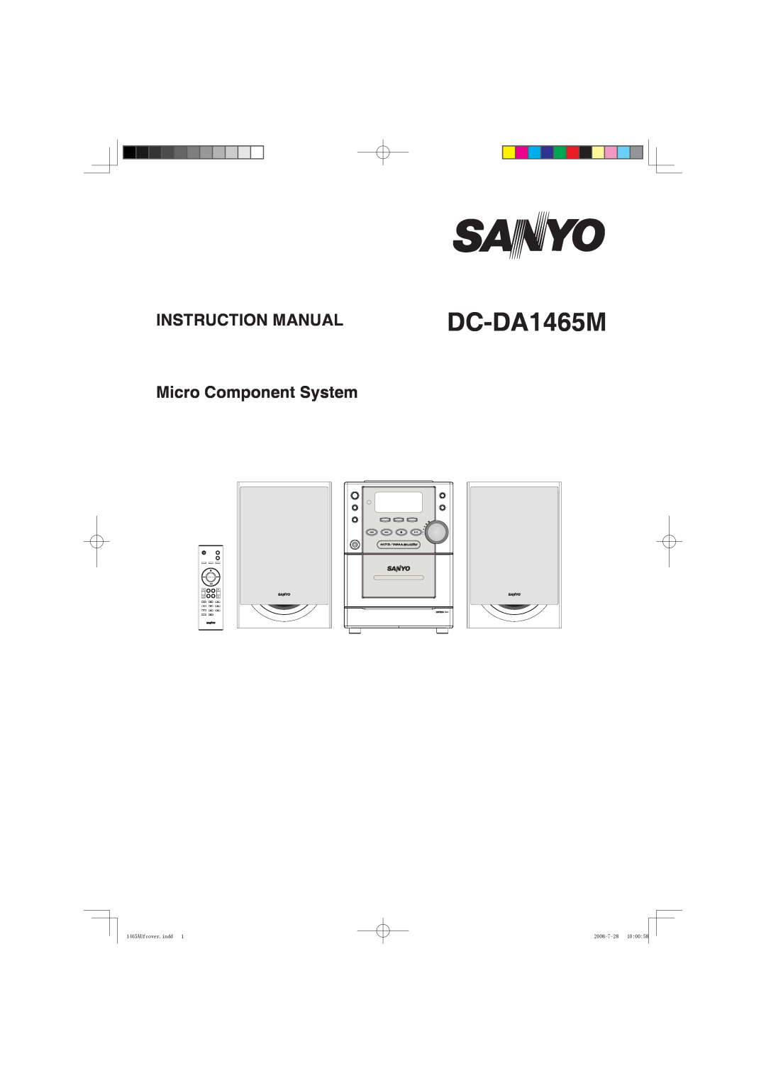 Sanyo DC-DA1465M instruction manual 1465AUfcover.indd, 2008-7-28 