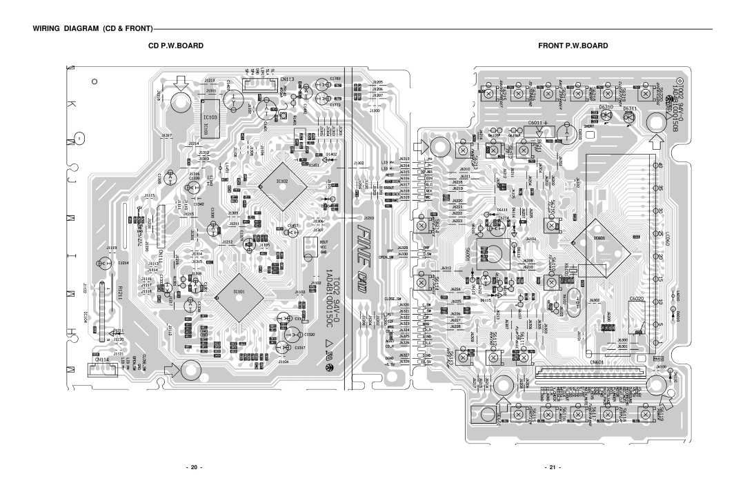 Sanyo DC-DA370 service manual Wiring Diagram CD & Front CD P.W.BOARD Front P.W.BOARD 