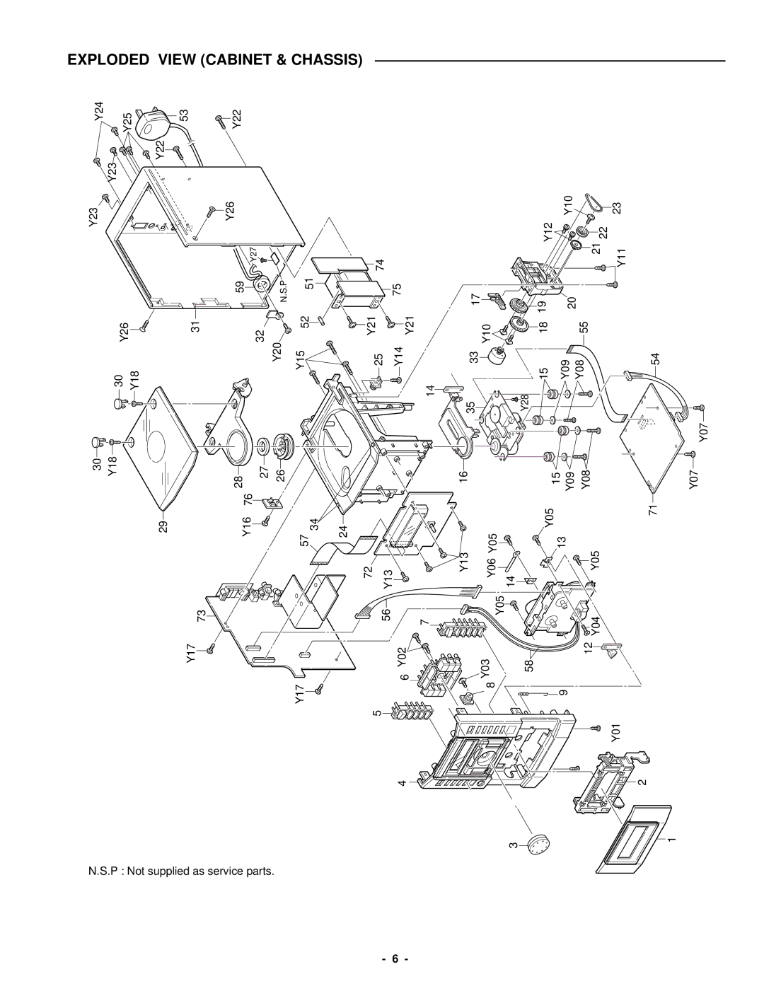 Sanyo DC-DA370 service manual Exploded View Cabinet & Chassis 