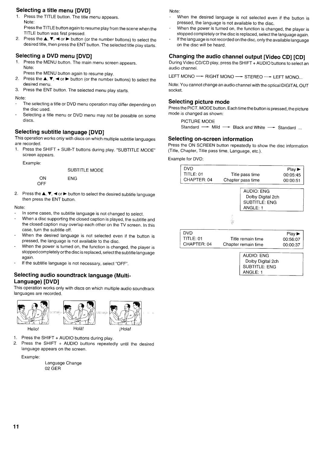 Sanyo DC-DAV821 manual 