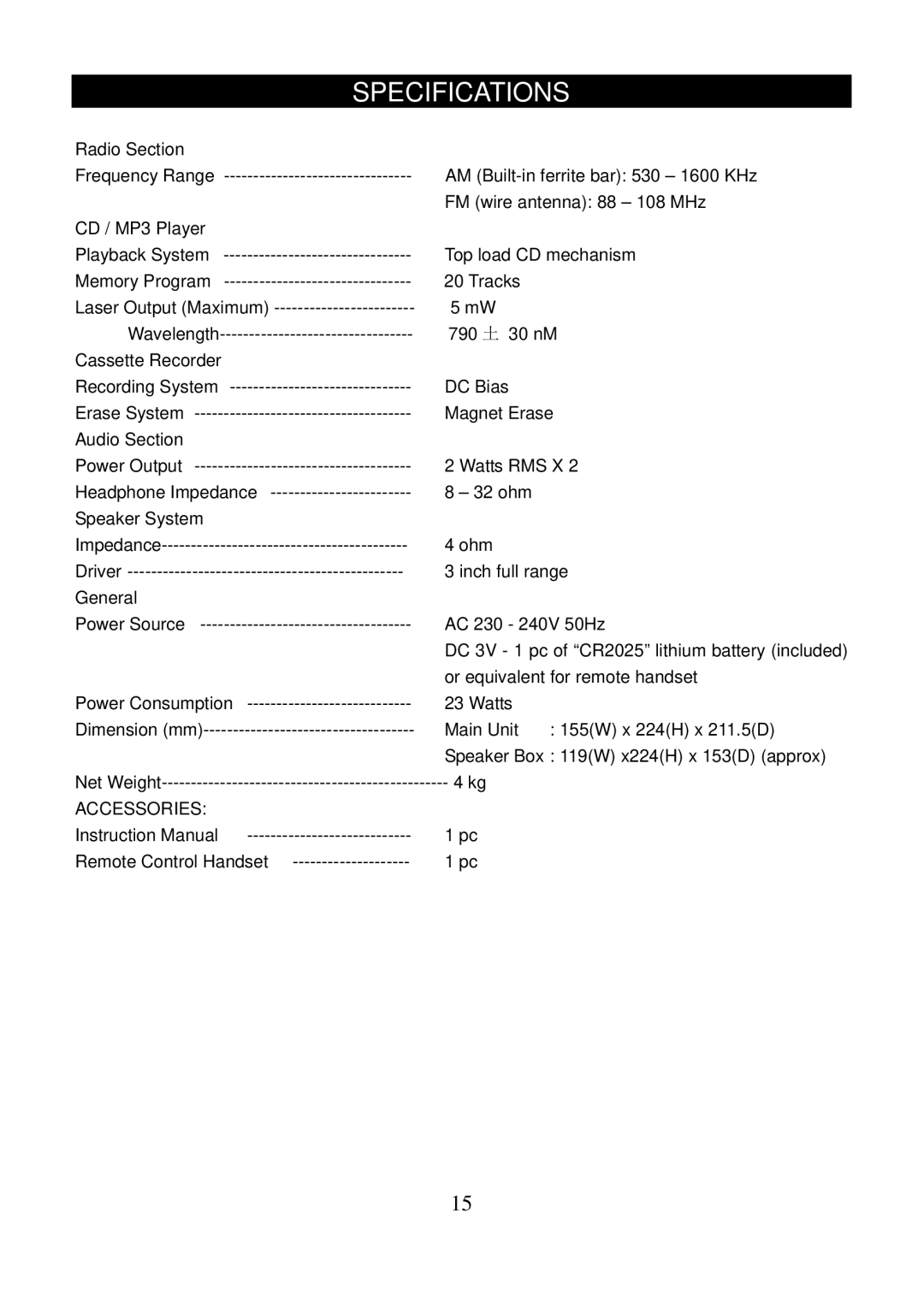 Sanyo DC-MX30 instruction manual Accessories 