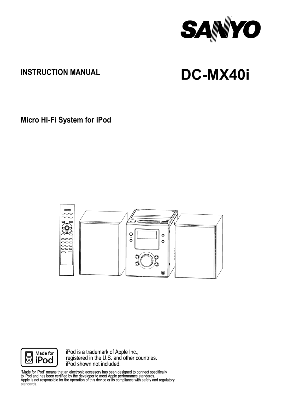 Sanyo DC-MX40i instruction manual 