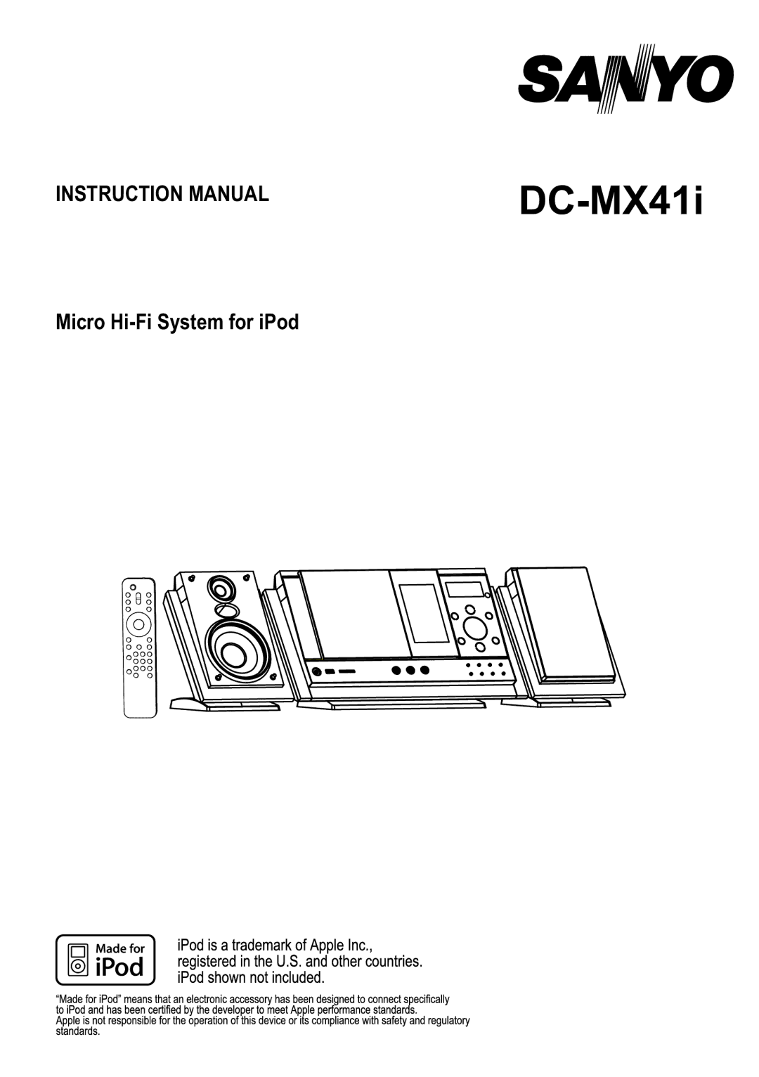 Sanyo DC-MX41i instruction manual 