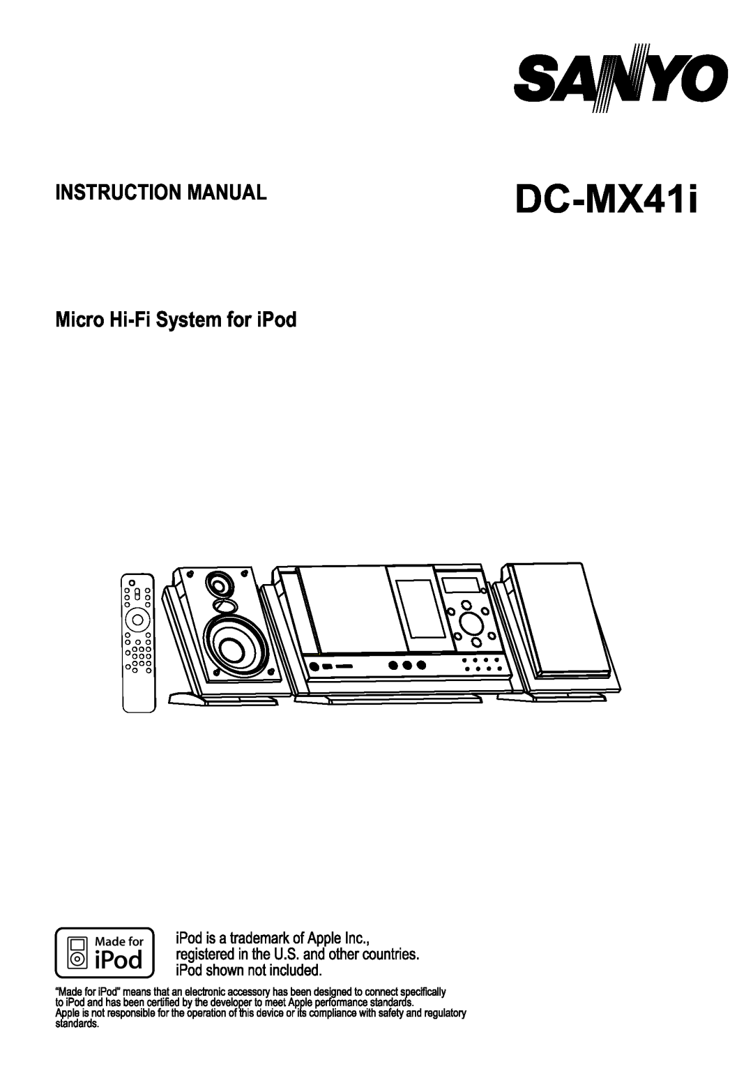 Sanyo DC-MX41i instruction manual 