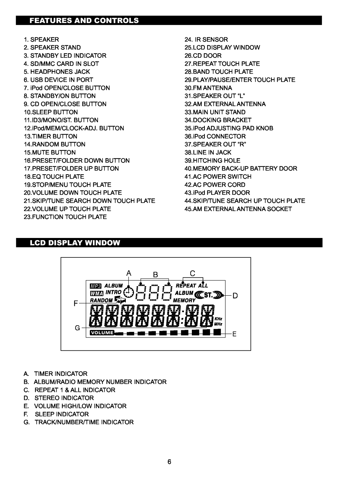 Sanyo DC-MX41i instruction manual Lcd Display Window, Features And Controls 