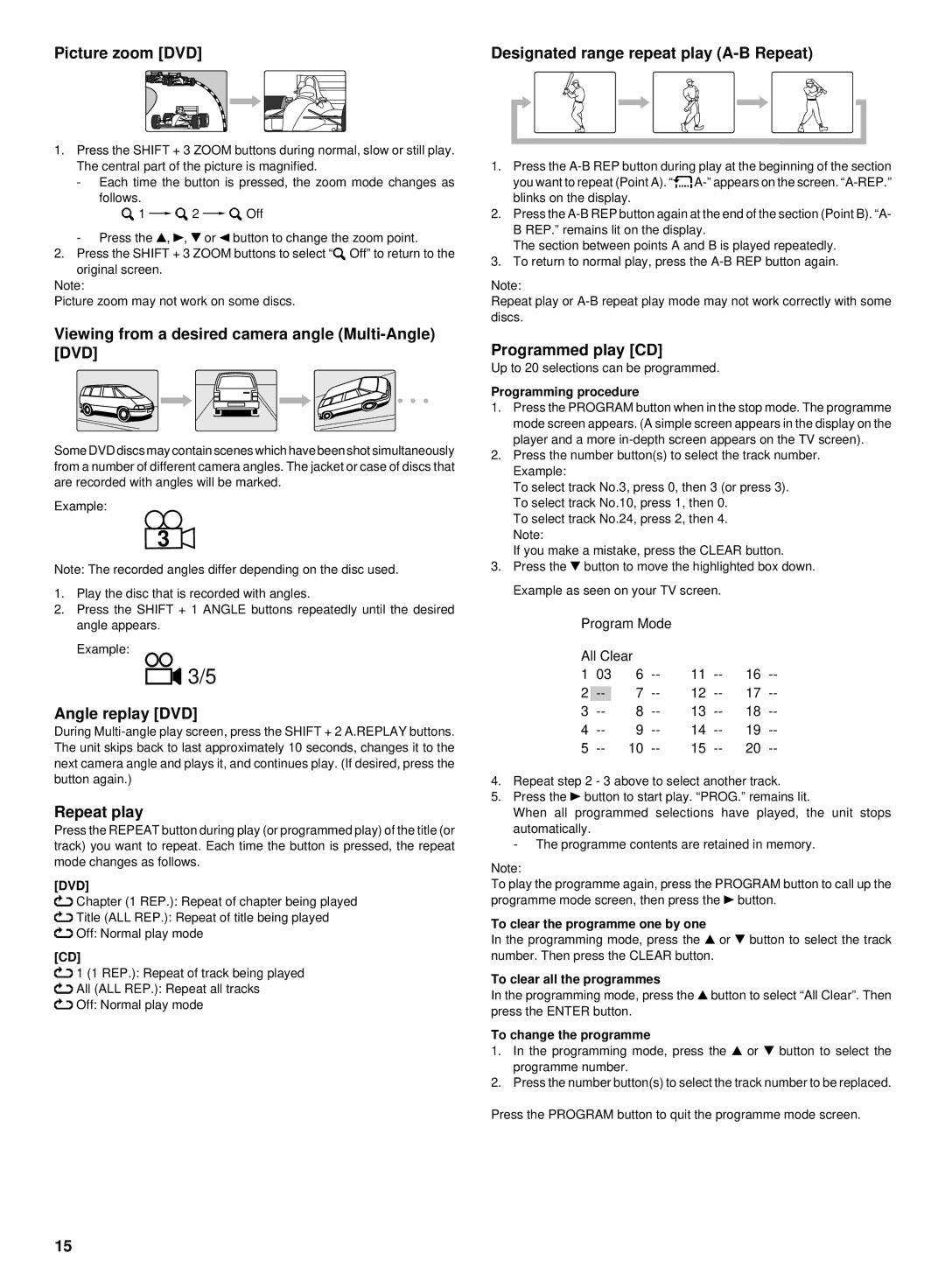 Sanyo DC-TS750 Picture zoom DVD, Viewing from a desired camera angle Multi-Angle DVD, Angle replay DVD, Repeat play 