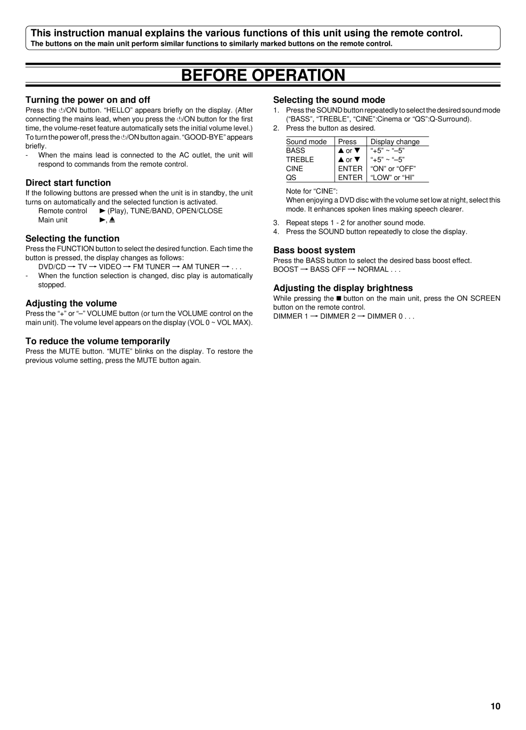 Sanyo DC-TS760 instruction manual Before Operation 